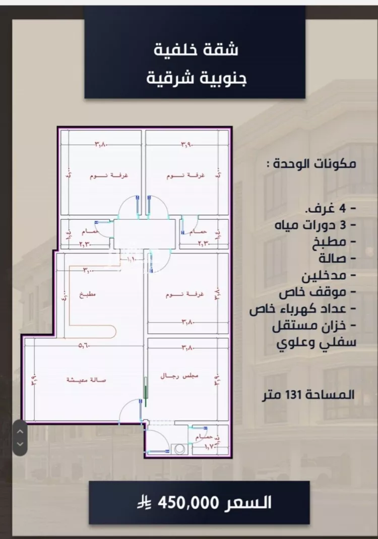 شقة للبيع في شارع الامير عبدالمجيد, حي الصواري, مدينة جدة, منطقة مكة المكرمة صورة 2