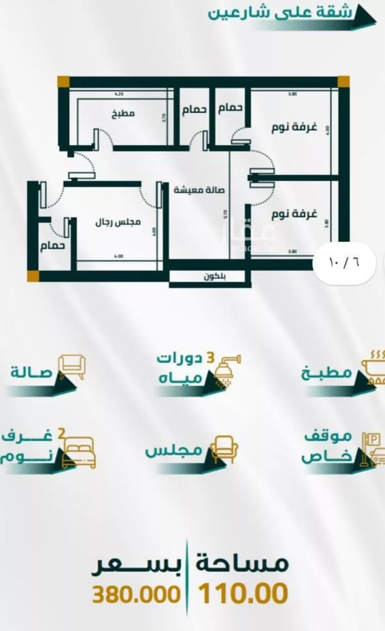 شقة للبيع في شارع ابو ذر الغفاري, حي الفيحاء, مدينة جدة, منطقة مكة المكرمة