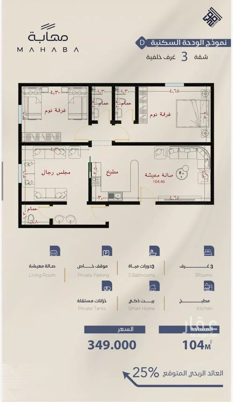 شقة للبيع في شارع برهان الدين الداراني, حي الياقوت, مدينة جدة, منطقة مكة المكرمة