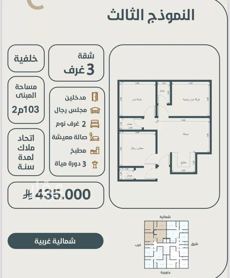 شقة للبيع في شارع ابو كبشه الانصاري, حي النعيم, مدينة جدة, منطقة مكة المكرمة صورة 2