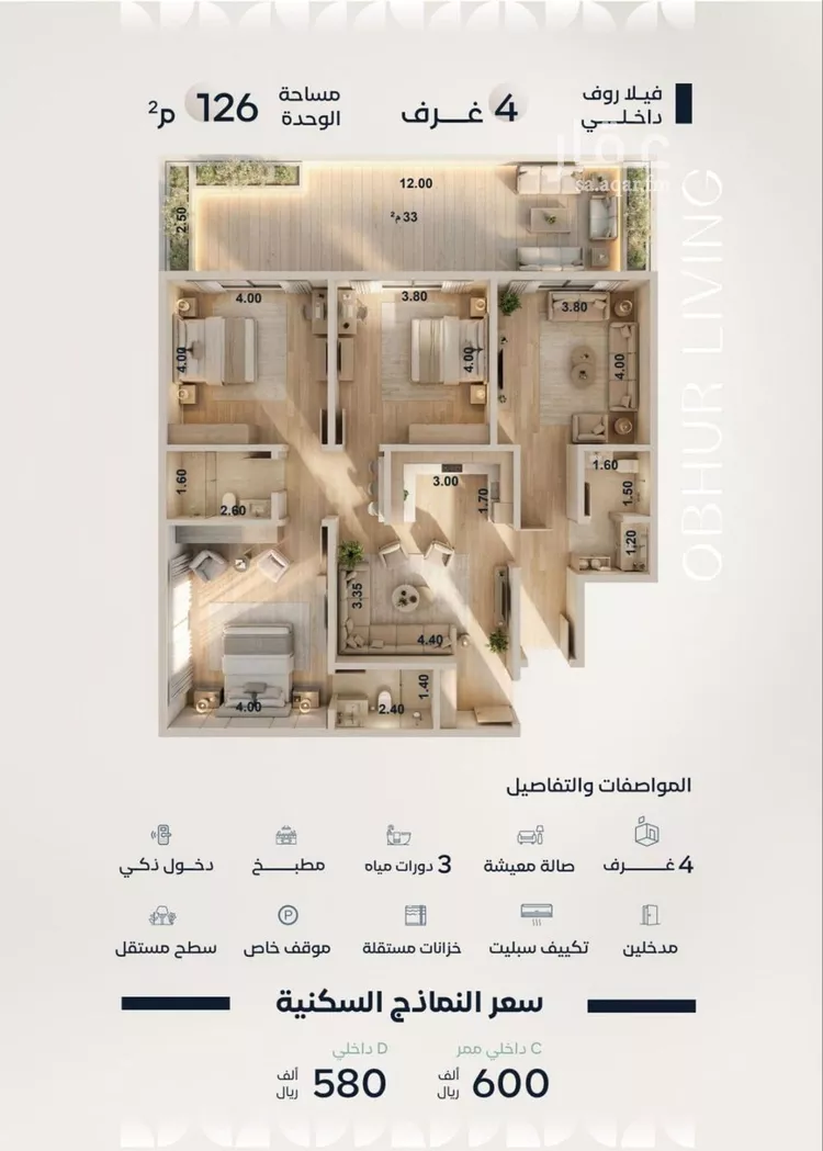 شقة للبيع في شارع أبي الخطاب الداني, حي الياقوت, مدينة جدة, منطقة مكة المكرمة صورة 2