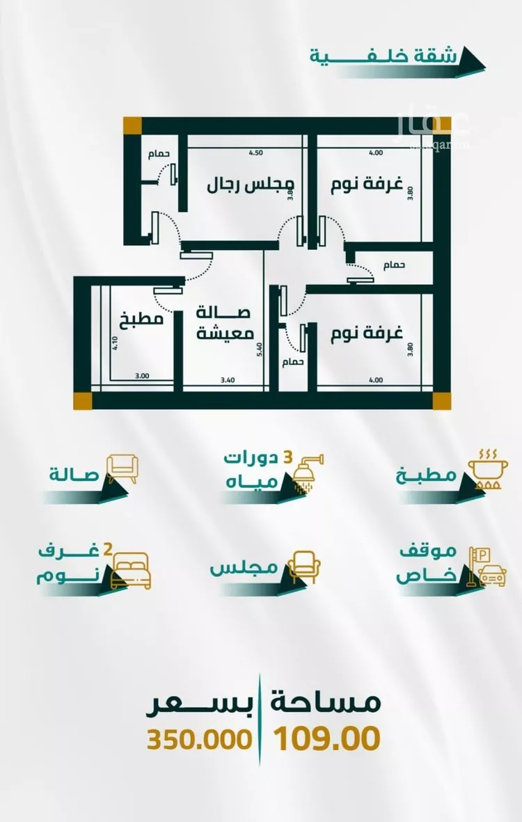 شقة للبيع في شارع ابو ذر الغفاري, حي الفيحاء, مدينة جدة, منطقة مكة المكرمة