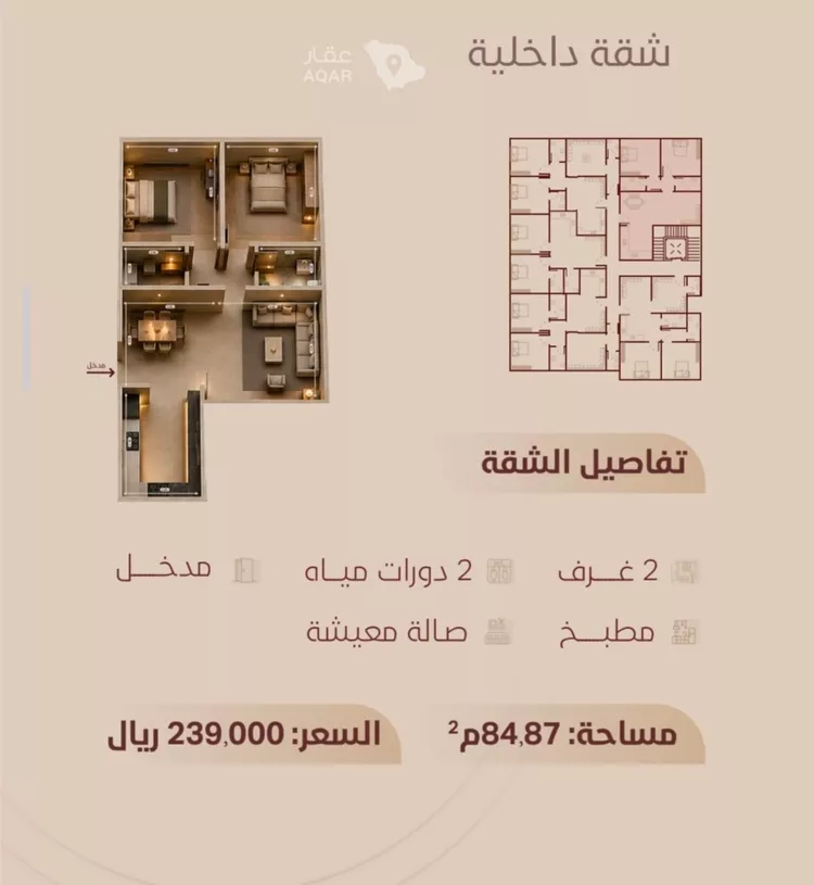 شقة للبيع في شارع ابي بكر الواسطي, حي الريان, مدينة جدة, منطقة مكة المكرمة 2