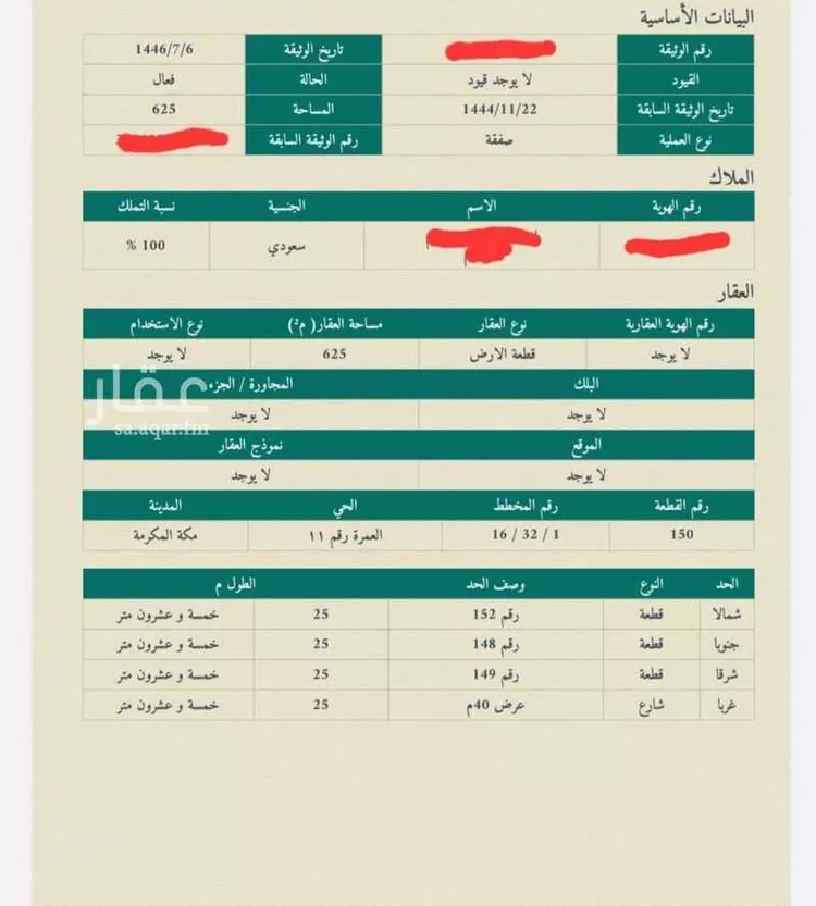 أرض للبيع في شارع ام المؤمنين خديجة بنت خويلد, حي النوارية, مدينة مكة المكرمة, منطقة مكة المكرمة