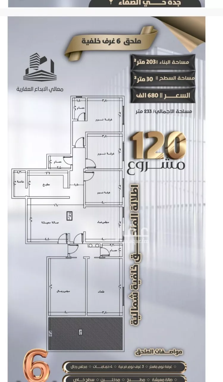 شقة للبيع في شارع جعفر ابن أبي الحكم, حي الصفاء, مدينة جدة, منطقة مكة المكرمة