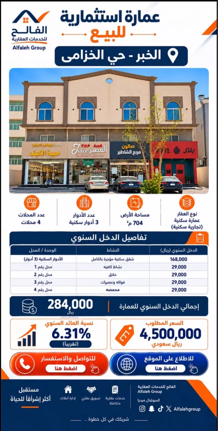 عمارة للبيع في حي الخزامى, مدينة الخبر, المنطقة الشرقية