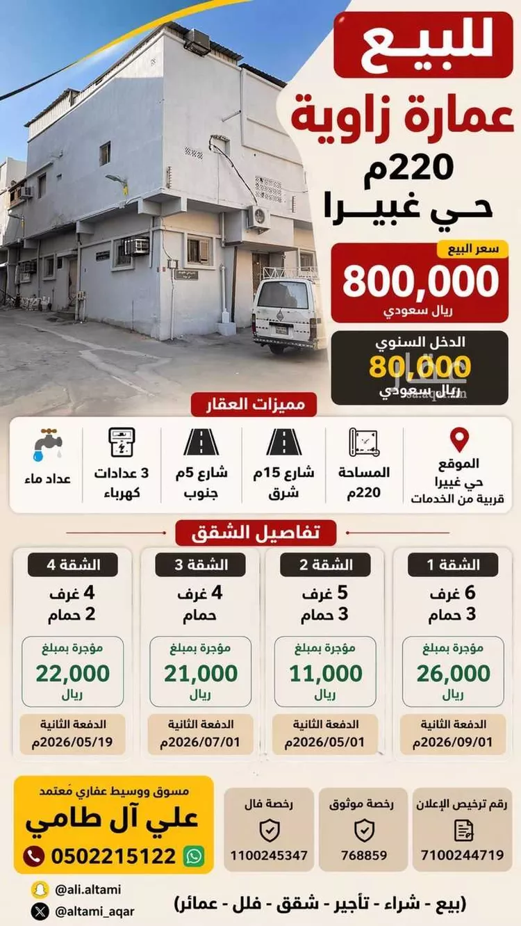 عمارة للبيع في شارع ابن المهاجر, حي غبيرا, مدينة الرياض, منطقة الرياض