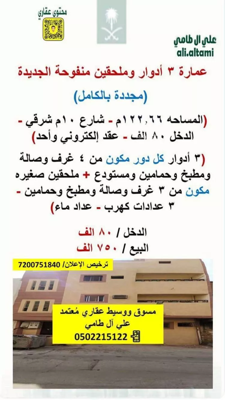 عمارة للبيع في شارع ابن عبدالشكور, حي منفوحة الجديدة, مدينة الرياض, منطقة الرياض