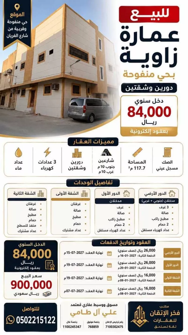 عمارة للبيع في شارع حبيب بن عبدالرحمن, حي منفوحة, مدينة الرياض, منطقة الرياض