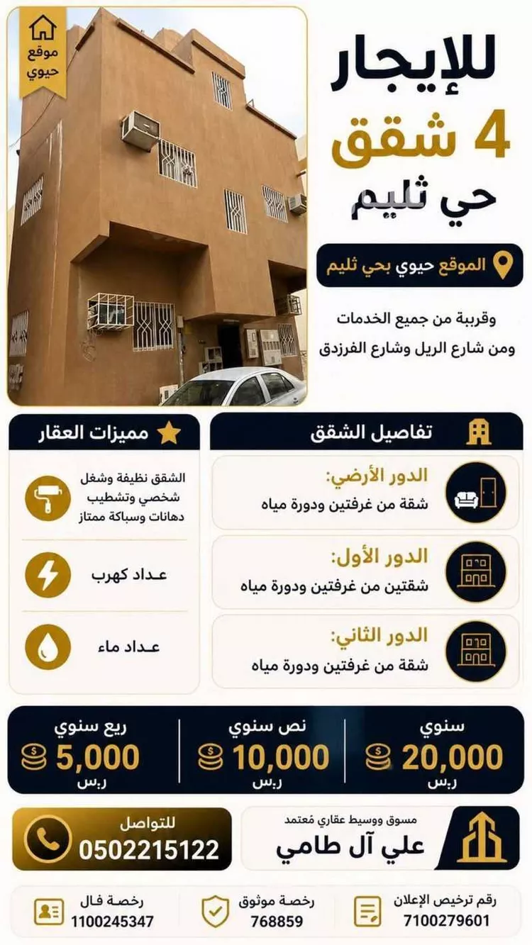 عمارة للإيجار في شارع شريح الرعيني, حي ثليم, مدينة الرياض, منطقة الرياض