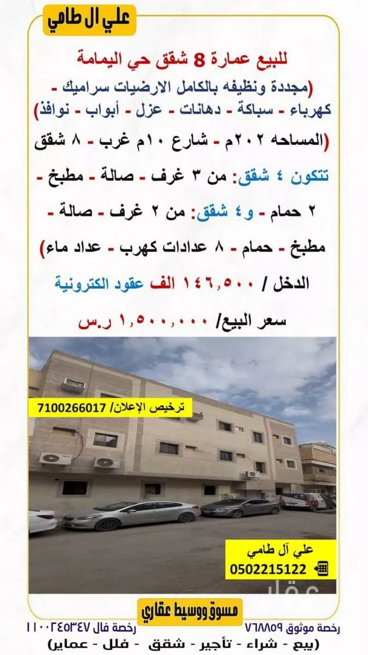 عمارة للبيع في شارع سعد بن أيوب, حي اليمامة, مدينة الرياض, منطقة الرياض