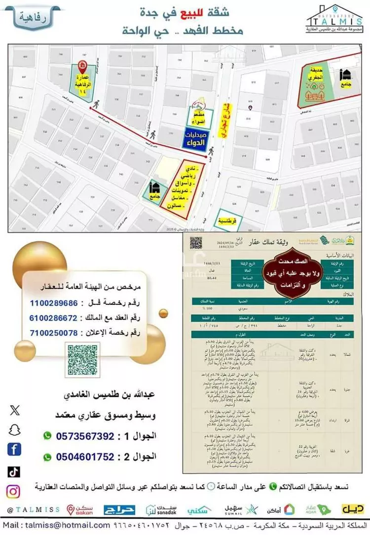 شقة للبيع في شارع عبدالرحمن السراج, حي الواحة, مدينة جدة, منطقة مكة المكرمة صورة 2