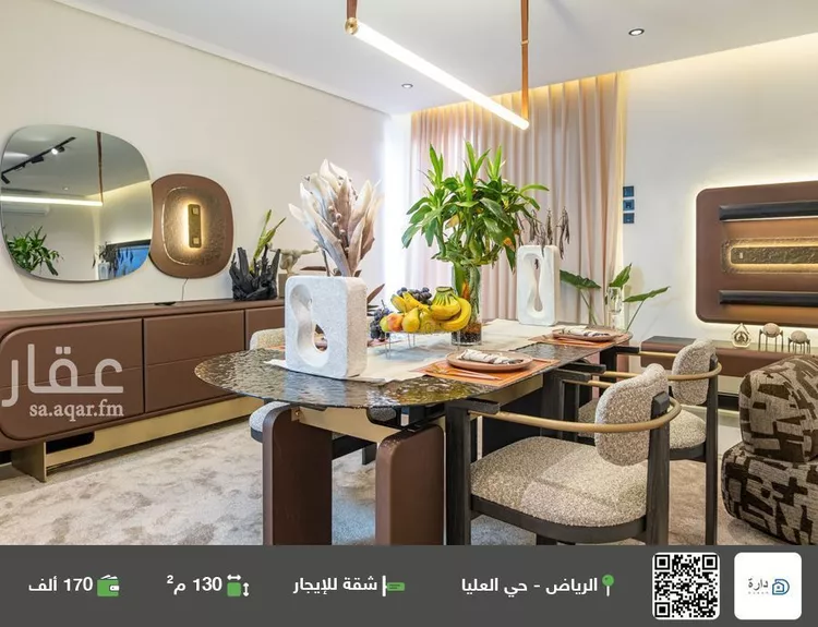 شقة للإيجار في شارع منصور البهوتي, حي العليا, مدينة الرياض, منطقة الرياض