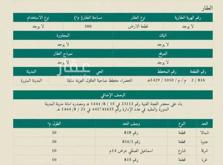 أرض للبيع في شارع شاكر بن مكي, حي الخضراء, مدينة المدينه المنوره, منطقة المدينة المنورة