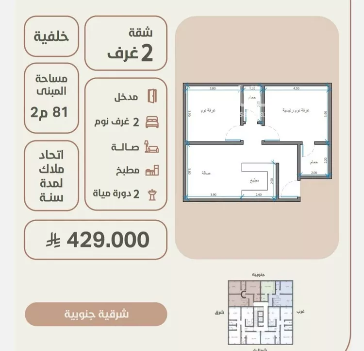 شقة للبيع في شارع ابو القاسم التنوخي, حي الروضة, مدينة جدة, منطقة مكة المكرمة