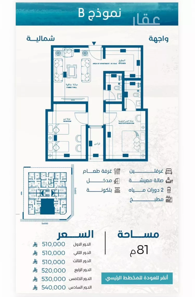 شقة للبيع في شارع الملك الصالح ايوب ابن الكامل, حي الرويس, مدينة جدة, منطقة مكة المكرمة صورة 2