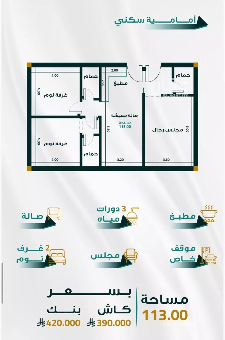شقة للبيع في شارع ابو ذر الغفاري, حي الفيحاء, مدينة جدة, منطقة مكة المكرمة صورة 2