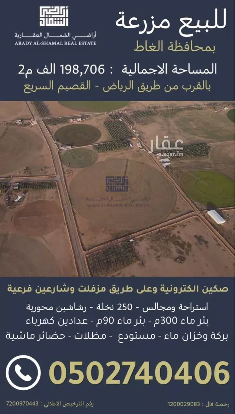 مزرعة للبيع في شارع غير مسمى, حي مزارع حمادة مليح الشماليه, مدينة مزارع حمادة مليح الشماليه, منطقة الرياض