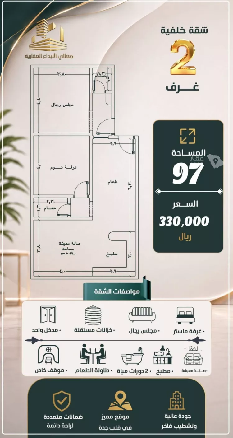 شقة للبيع في شارع ثلوث بني شهر, حي النزهة, مدينة جدة, منطقة مكة المكرمة 5