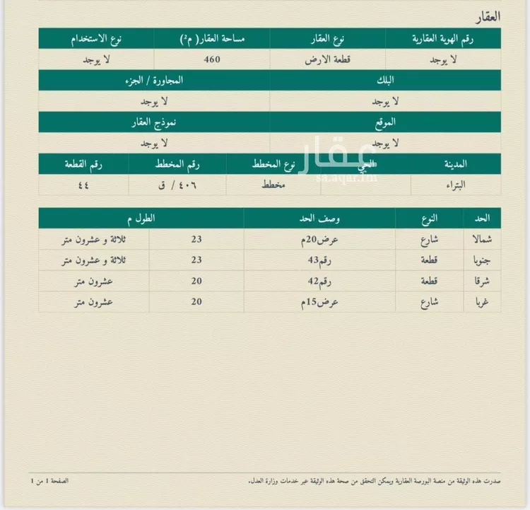 أرض للبيع في حي البتراء, مدينة البتراء, منطقة القصيم صورة 2