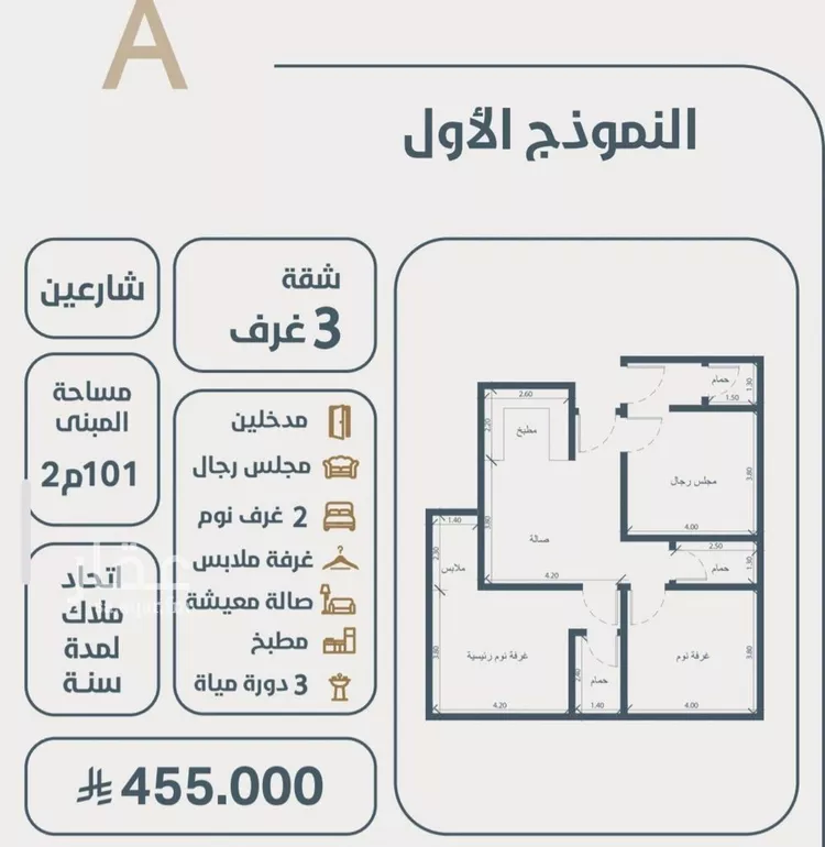 شقة للبيع في شارع ابو مصعب الاسدي, حي النعيم, مدينة جدة, منطقة مكة المكرمة