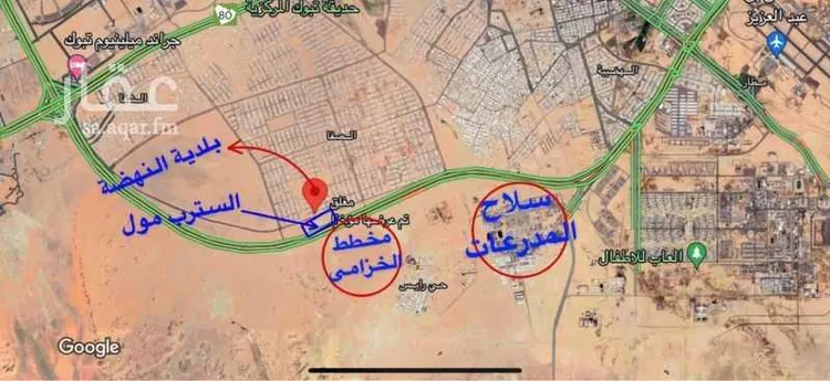 أرض للبيع في شارع شارع 50 م, حي رايس, مدينة تبوك, منطقة تبوك