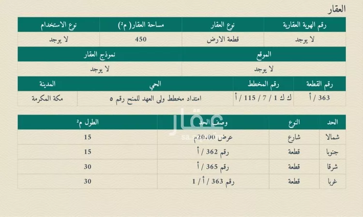 Land for Sale in Mecca Al Ukayshiyyah