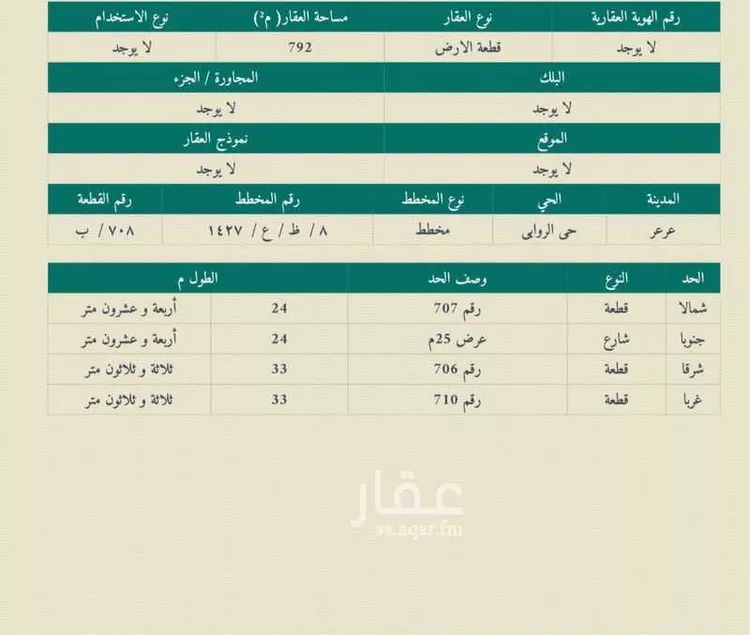 أرض للبيع في حي الروابي, مدينة عرعر, منطقة الحدود الشماليه
