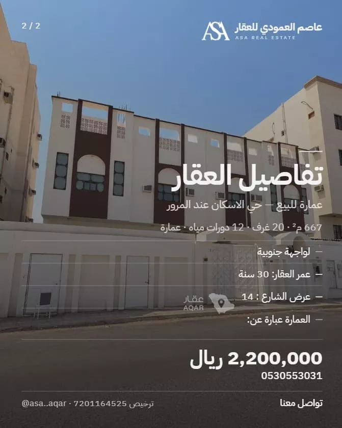 عمارة للبيع في شارع انس ابن ارقم, حي الإسكان, مدينة المدينة المنورة, منطقة المدينة المنورة 2