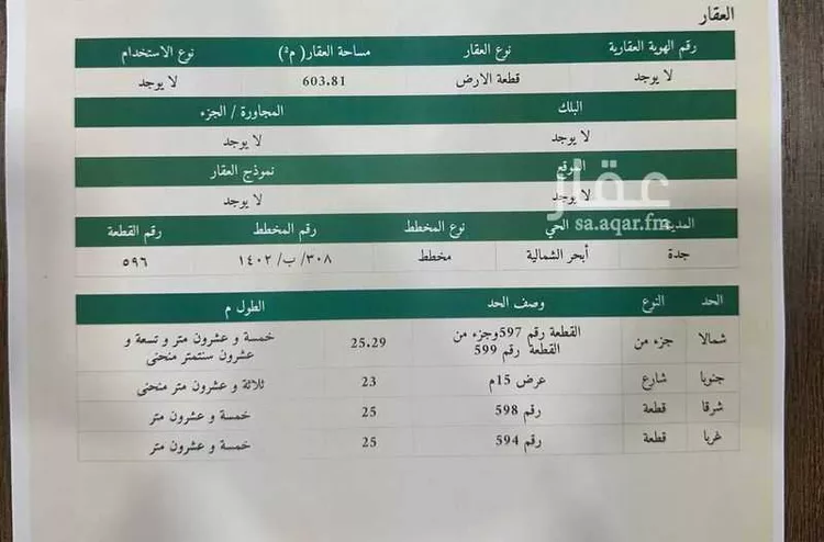 أرض للبيع في شارع فضيلة الشيخ محمد طاهر أفندي ، حي المنارات ، جدة ، جدة