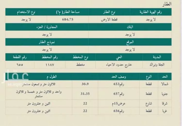 أرض للبيع في شارع شارع, مدينة الجلة, منطقة الرياض صورة 2