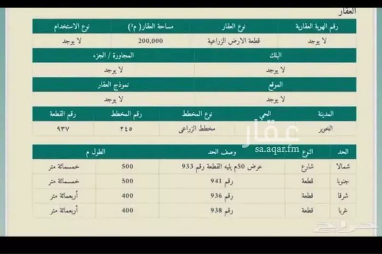 أرض للبيع في حي رديفة الأجفر, مدينة رديفه الاجفر, منطقة حائل