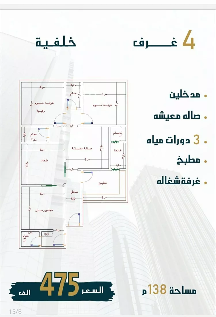 شقة للبيع في شارع الامير عبدالمجيد, حي الصواري, مدينة جدة, منطقة مكة المكرمة صورة 3