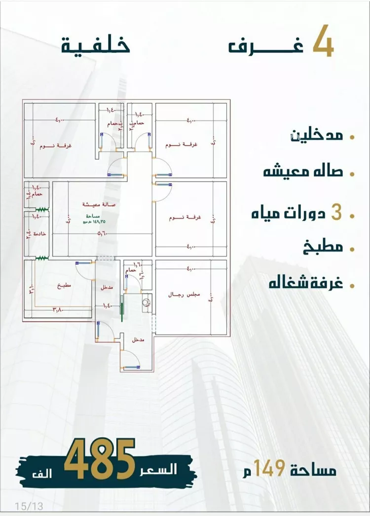 شقة للبيع في شارع الامير عبدالمجيد, حي الصواري, مدينة جدة, منطقة مكة المكرمة صورة 3