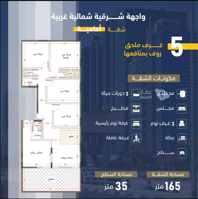 شقة للبيع في شارع انس ابن ظهير, حي النعيم, مدينة جدة, منطقة مكة المكرمة 3