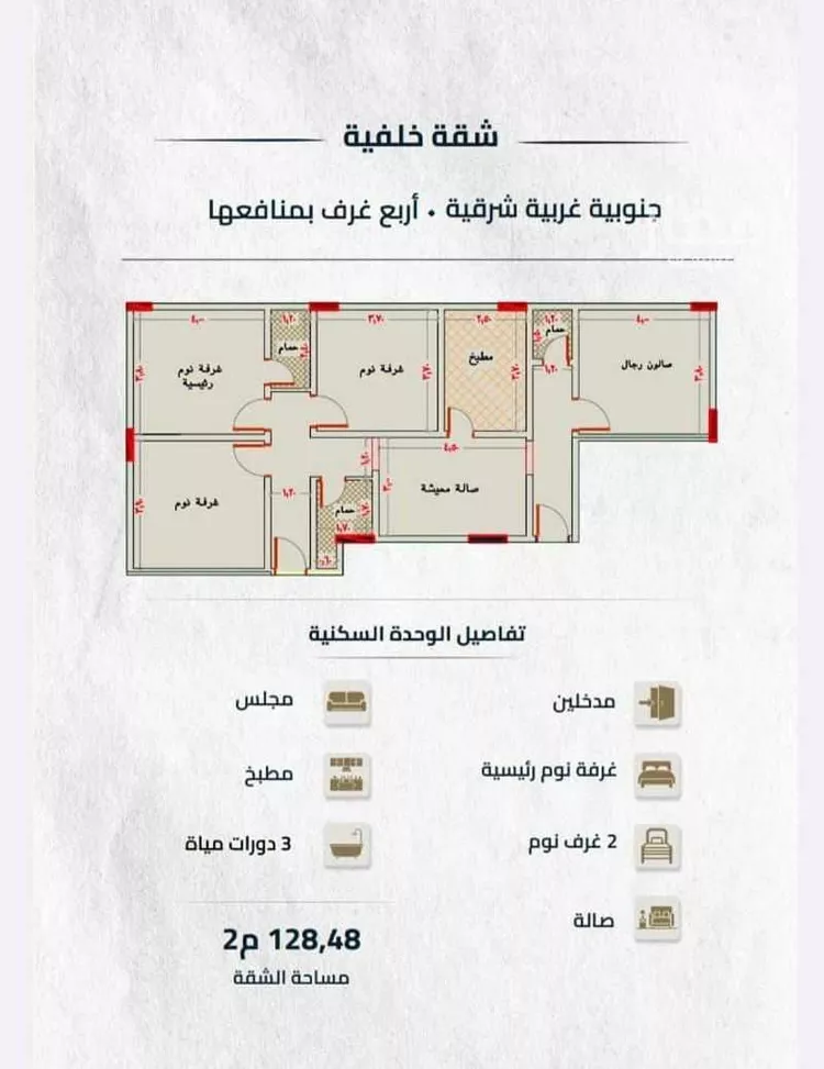 شقة للبيع في شارع ابو وهيب الجشمي, حي النعيم, مدينة جدة, منطقة مكة المكرمة صورة 2