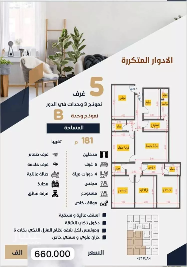 شقة للبيع في شارع حرب ابن ابي حرب الثقفي, حي الريان, مدينة جدة, منطقة مكة المكرمة صورة 2