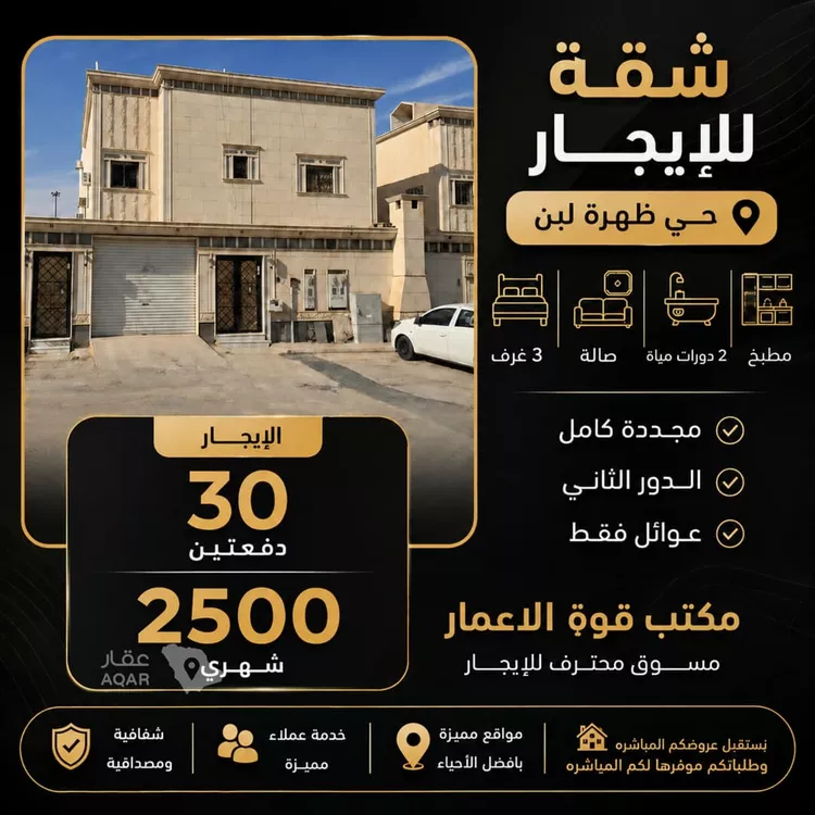 Apartment for Rent in Riyadh Dhahrat Laban