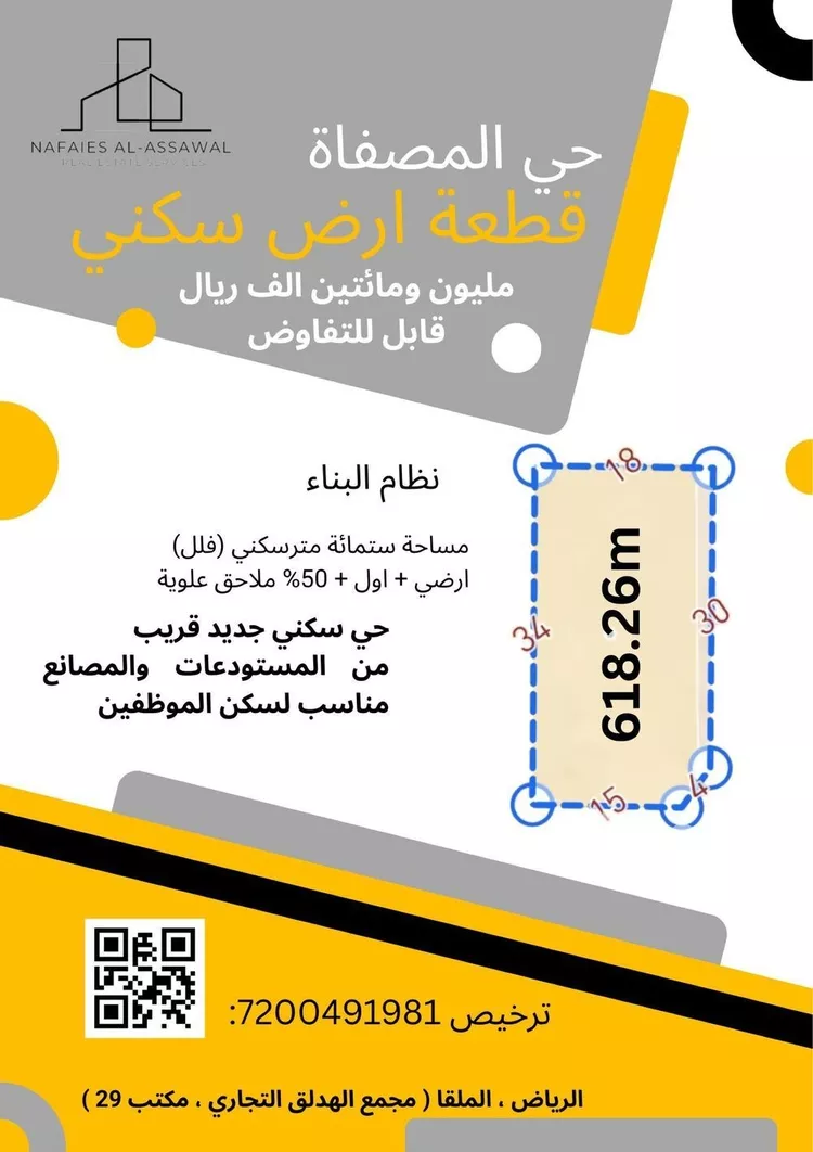أرض للبيع في حي المصفاة, مدينة الرياض, منطقة الرياض صورة 2