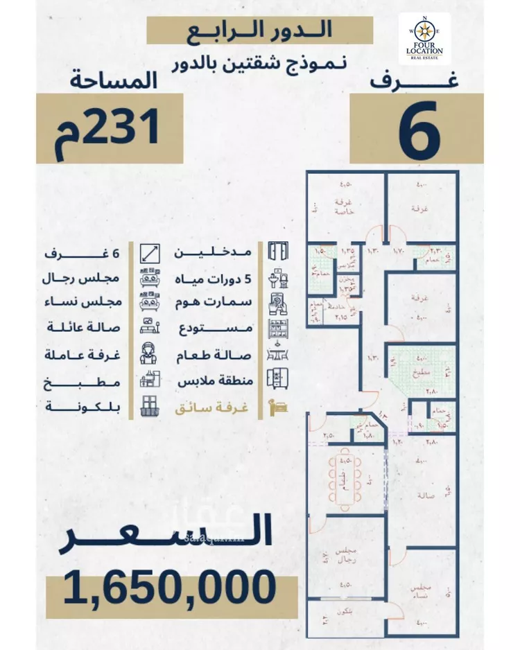 شقة للبيع في شارع الإستطلاع, حي النهضة, مدينة جدة, منطقة مكة المكرمة