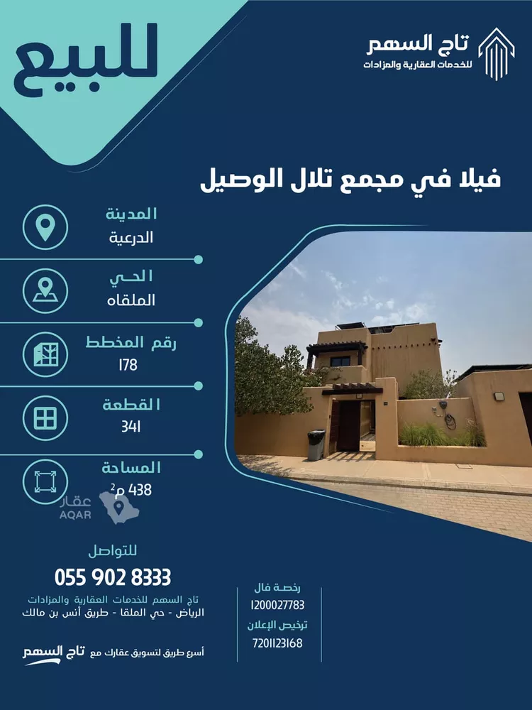 فيلا للبيع في شارع الملقاه 406, حي الملقا, مدينة الدرعية, منطقة الرياض