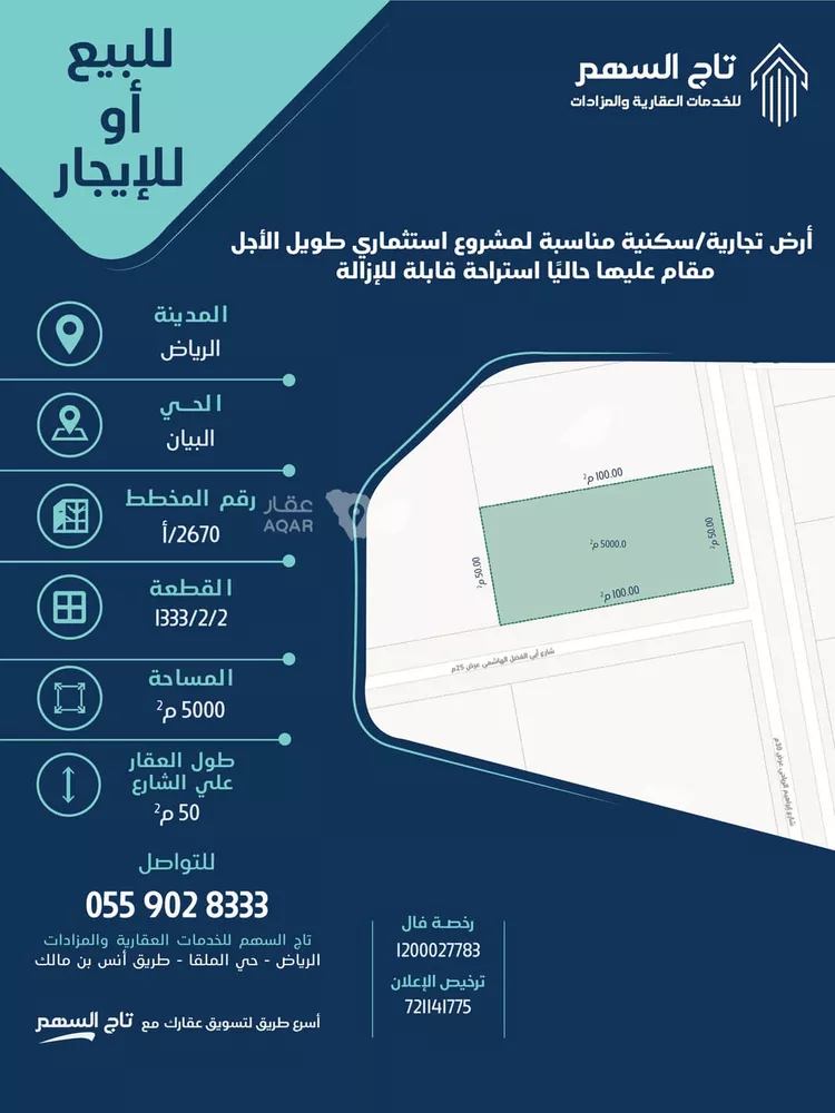 أرض للبيع في شارع أبي الفضل الهاشمي, حي البيان, مدينة الرياض, منطقة الرياض صورة 2