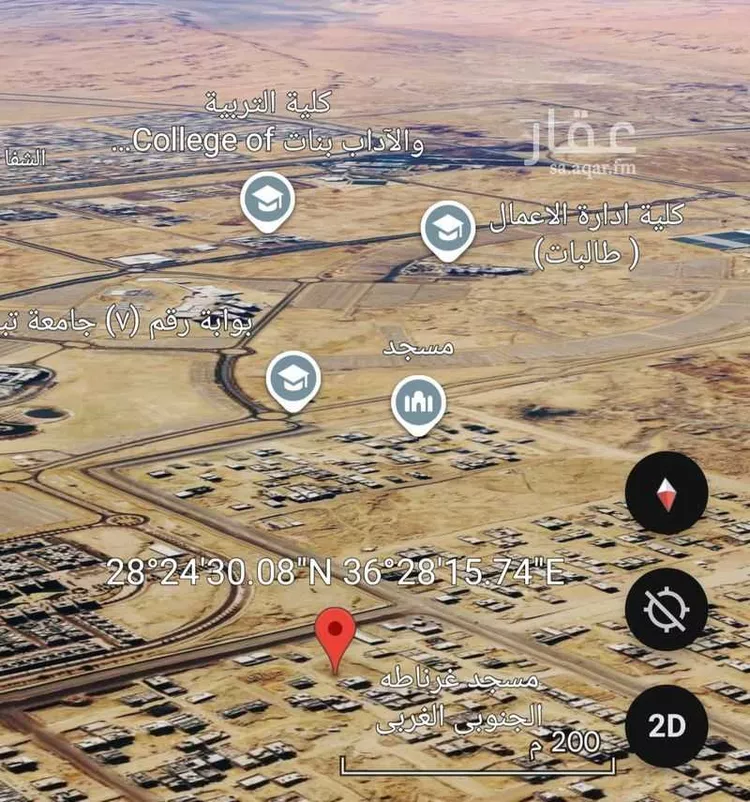 أرض للبيع في شارع سعيد بن عبد ربه, حي غرناطة, مدينة تبوك, منطقة تبوك صورة 3