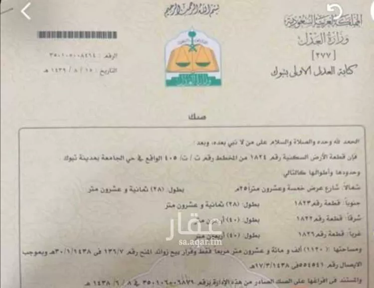 أرض للبيع في شارع ابو عروة, حي الجامعة, مدينة تبوك, منطقة تبوك صورة 4