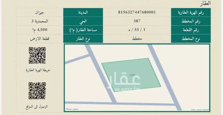 أرض للبيع في شارع المودة 36, حي المودة, مدينة جازان, منطقة جازان