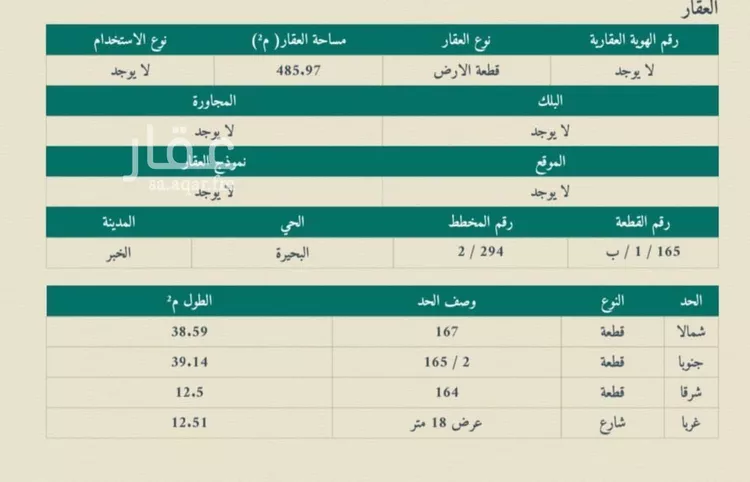 أرض للبيع في حي البحيرة, مدينة الخبر, المنطقة الشرقية