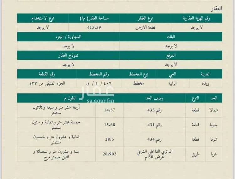 أرض للإيجار في حي الرابية, مدينة بريده, منطقة القصيم صورة 4