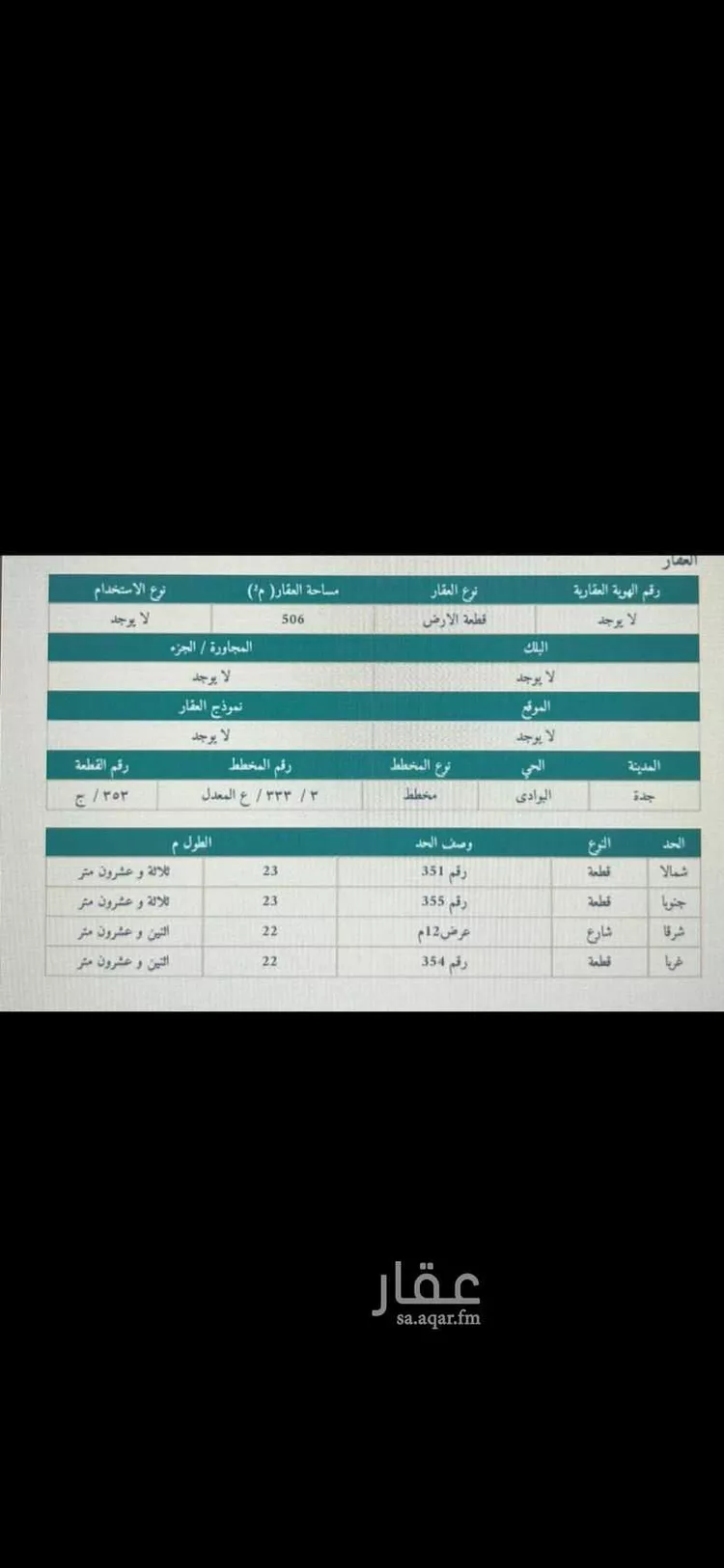 أرض للبيع في شارع عبيدالله بن عدي, حي البوادي, مدينة جدة, منطقة مكة المكرمة