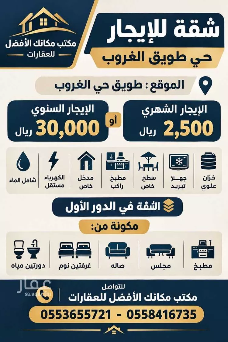 شقة للإيجار في شارع عبدالباسط بن خليل, حي طويق, مدينة الرياض, منطقة الرياض 7