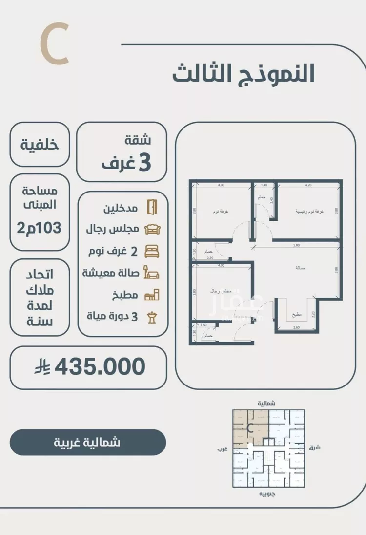 شقة للبيع في حي النعيم, مدينة جدة, منطقة مكة المكرمة